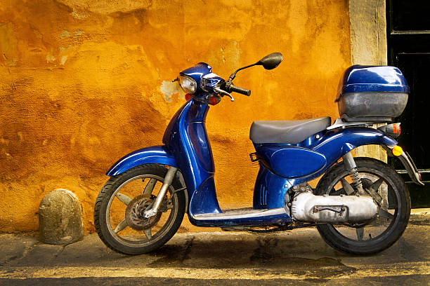 istock Blue scooter in Rome, Italy 183055610