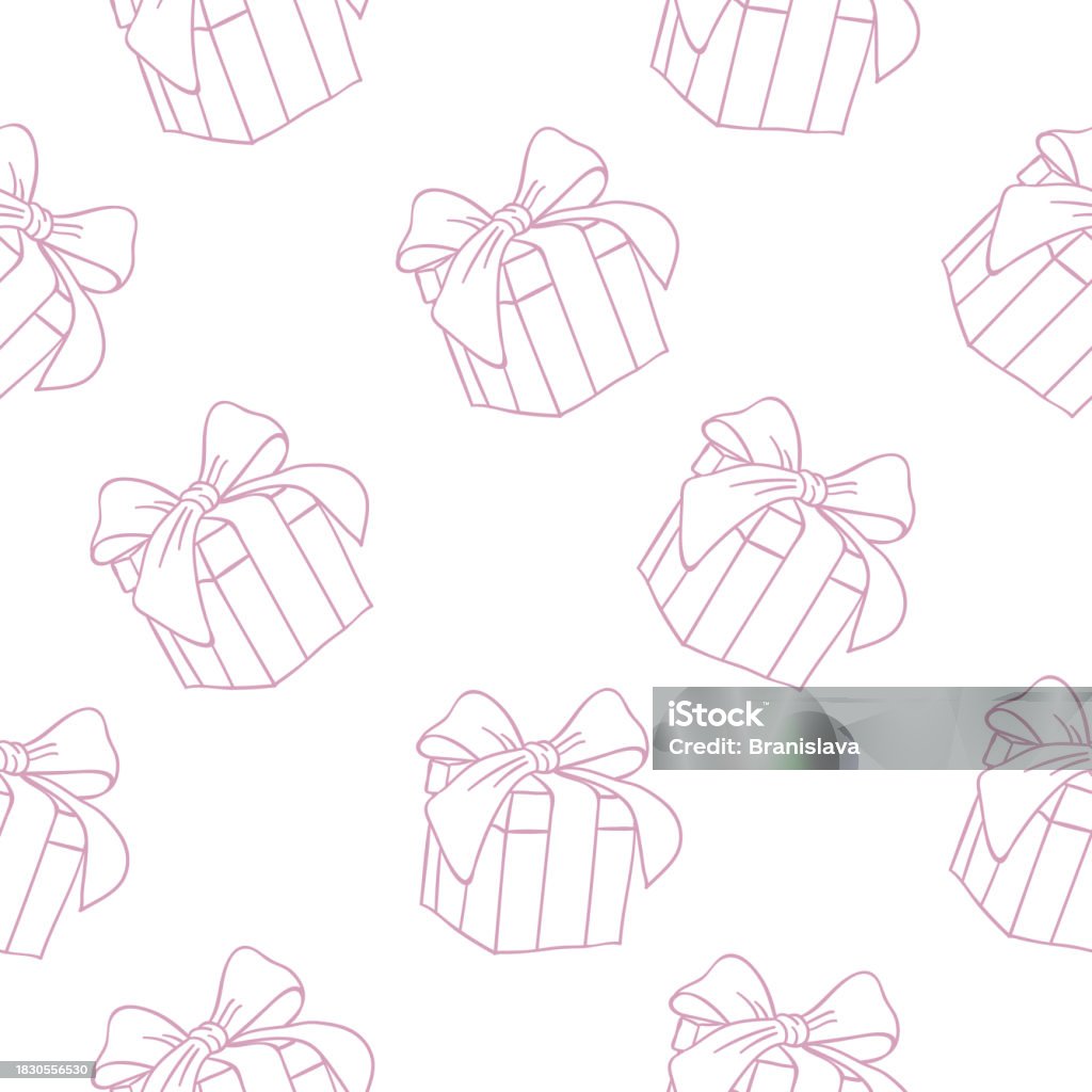 Pink Gift Boxes Vector Seamless Pattern Stock Illustration - Download ...