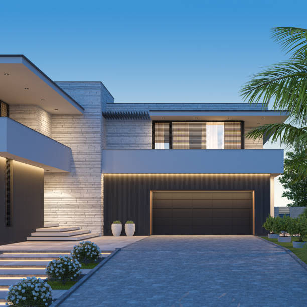 istock Modern Luxurious Villa with garden. 1830556560