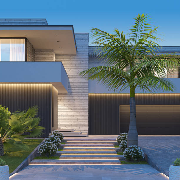 istock Modern Luxurious Villa with garden. 1830556573