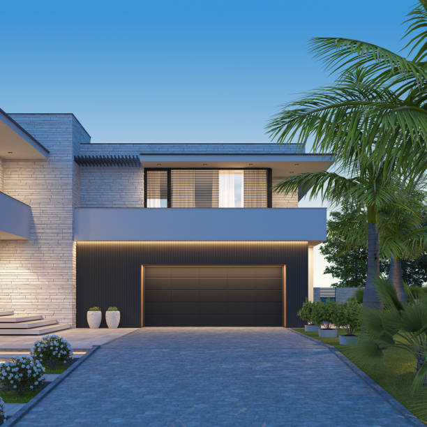 istock Modern Luxurious Villa with garden. 1830556576