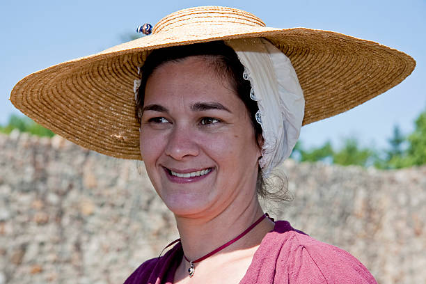 istock Woman With Big Straw Hat and Beautiful Smile 183055663
