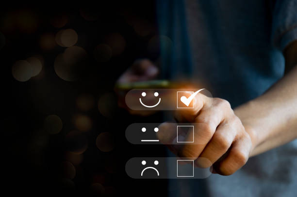 istock Users rate their service experience on the online application for a customer satisfaction survey concept 1830557100