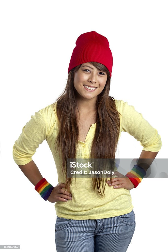 Linda menina com pulseiras arco-íris - Foto de stock de 20-24 Anos royalty-free