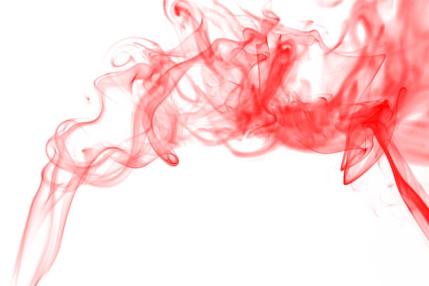 abstract red silky smoke against white background