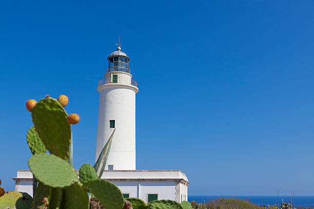 Historical lighthouse in a summer day at Bodrum Turgutreis, Turkey.