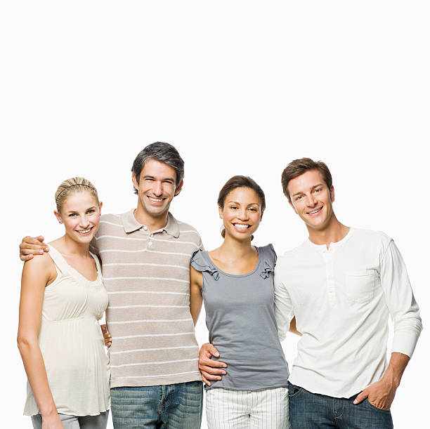istock Young Friends Posing Together - Isolated 183057268