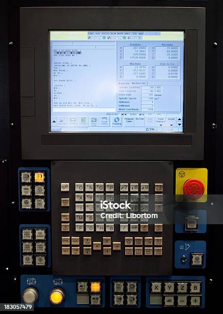 Cnc Painel De Controlo - Fotografias de stock e mais imagens de Indústria - Indústria, Painel de Controlo, Botão - Peça de Máquina