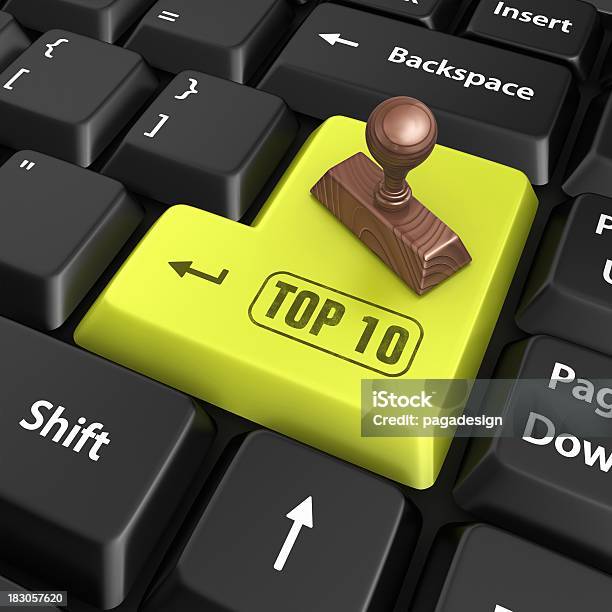 Top 10 Eingabetaste Stockfoto und mehr Bilder von Computertastatur - Computertastatur, Top-Ten-Liste, Auszeichnung