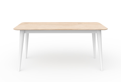 Front view modern wooden table
