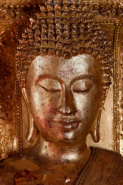 istock Ancient Buddha image in a Thai Buddhist temple. 183058321