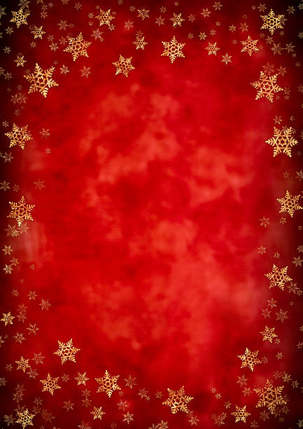 Starry festive background with gold foil snowflakes on abstract red background. Please see other grungey christmas backgrounds in  Christmas Grunge Lightbox![