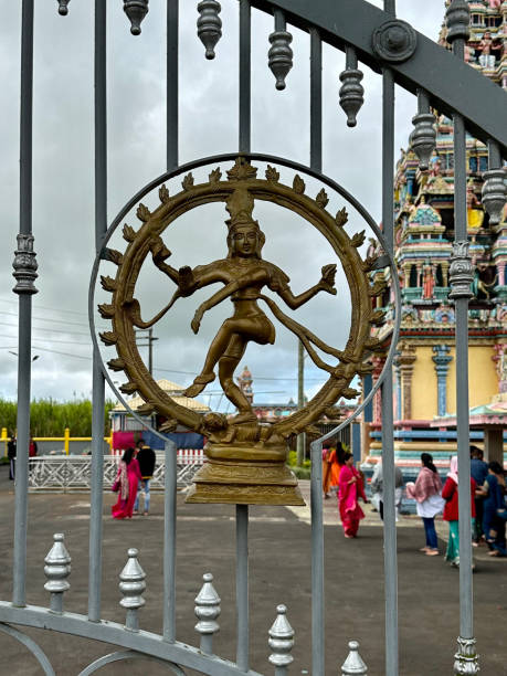 Brittania, Mauritius - August 13, 2023 - Entrance detail at Tamil temple