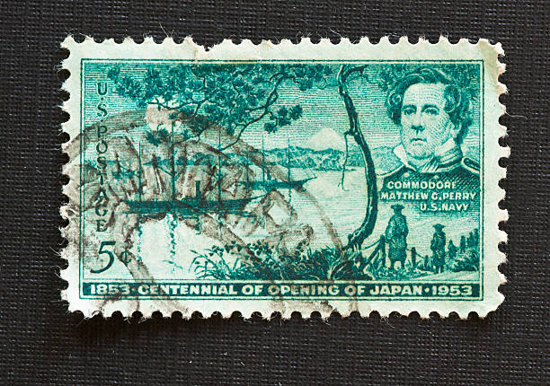 istock Opening of Japan stamp 183058727