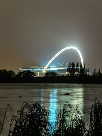 Wembley national stadium at night famous place in London England Europe