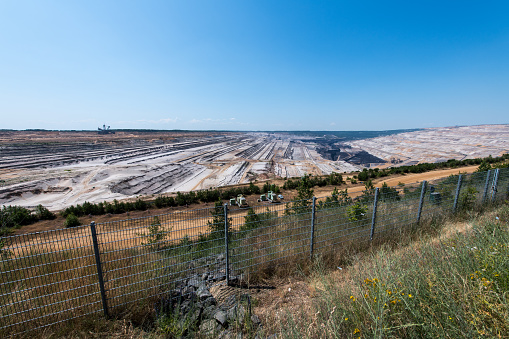 View at the active brown coal day mining site Terra Nova 1 near Elsdorf in Germany.
