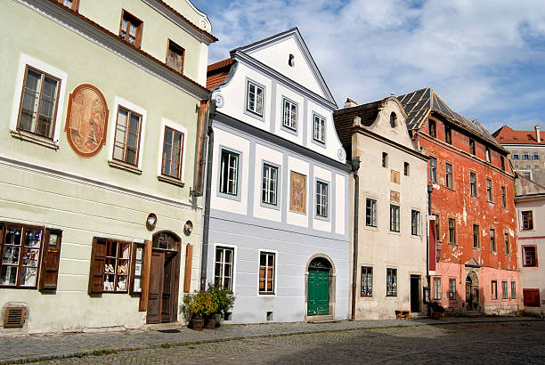 istock beautiful old decorated houses in Cesky Krumlov 183059176