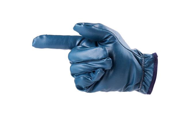 Anti-vibration glove worker's hand indicates direction, tactical gloves, protective gloves on a white background.