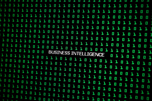 Conceptual shot about business intelligence. Taken on binary code with selective color. Vignette applied.Please see similar images
