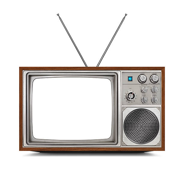 istock Stylish Vintage Television - White Screen 183059782