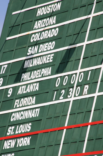 A baseball scoreboard abstract.
