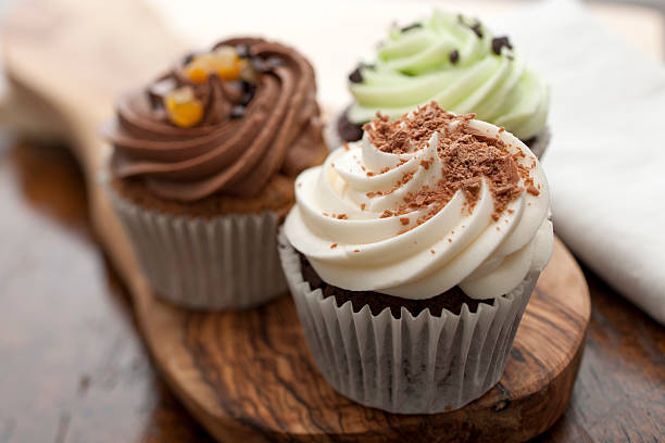 Three Cupcakes stock photo