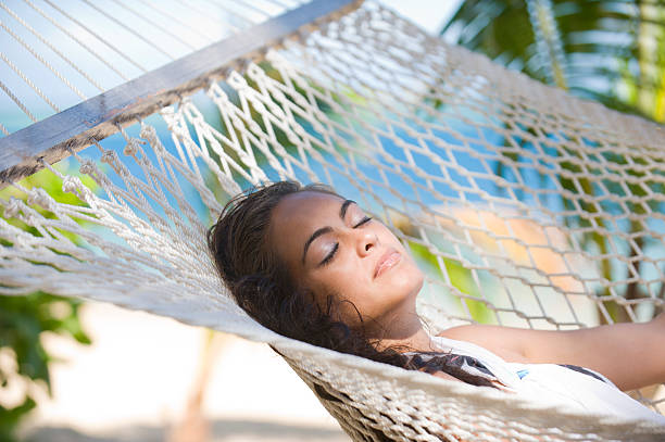istock Woman relaxing with eyes closed 183061038