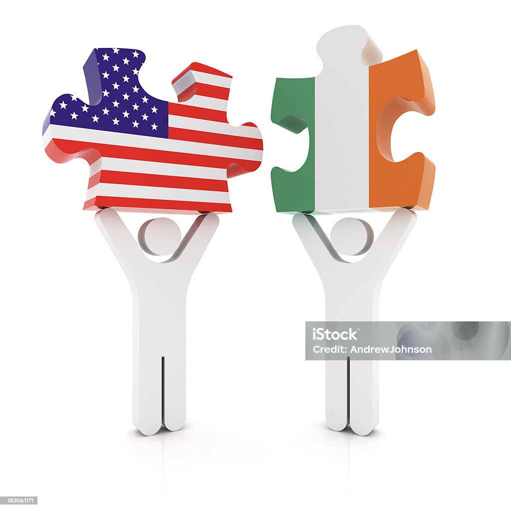 Puzzle concetto Irlanda, Stati Uniti - Foto stock royalty-free di Stati Uniti d'America