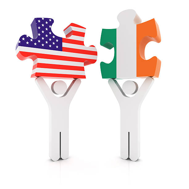 Ireland USA Puzzle Concept stock photo