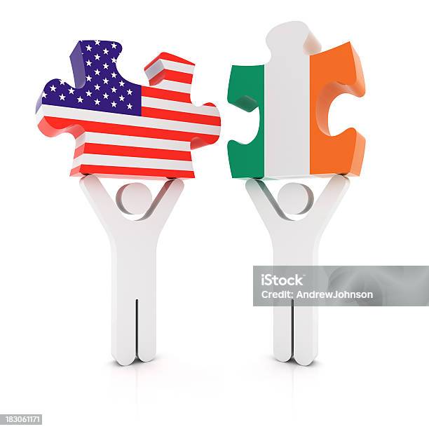 Ireland Usa Conceito Depuzzle - Fotografias de stock e mais imagens de EUA - EUA, Bandeira da Irlanda, Cultura Irlandesa