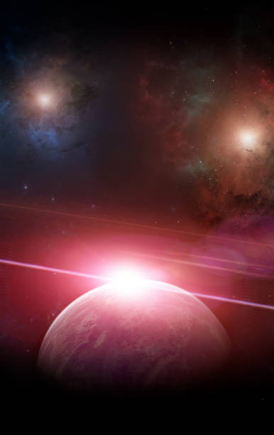 istock Spaceship traveling between planets of distant galaxies. Exploration of planets. Sci-fi. 1830613949