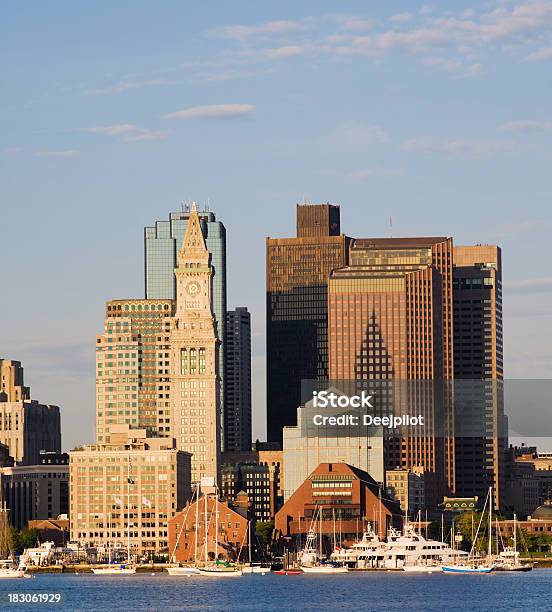 Boston City Customs House And Skyline Usa Stock Photo - Download Image Now - Boston Harbor, Architecture, Boston - Massachusetts