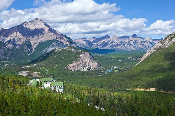 istock Banff and Bow River Valley Aerial View 183062167