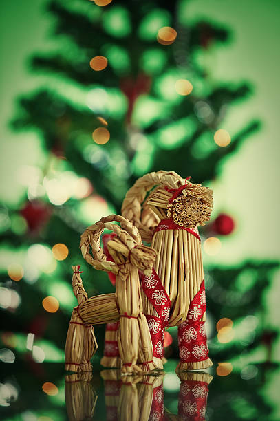 istock Christmas ornament straw goats 183062219