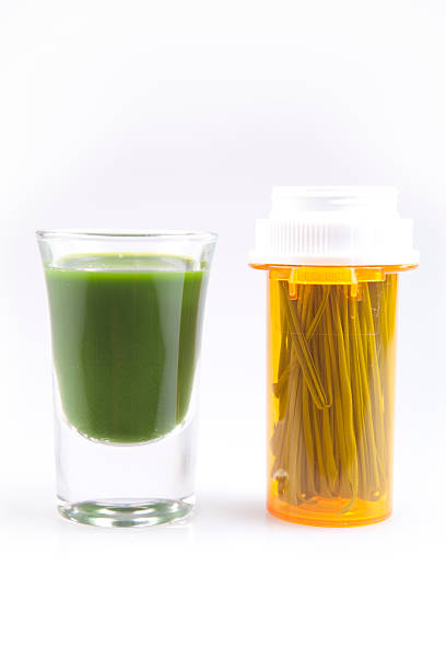 Wheat Grass Juice Used As Medicine stock photo