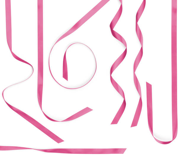 istock Pink Satin Strips Of Ribbon 183062969