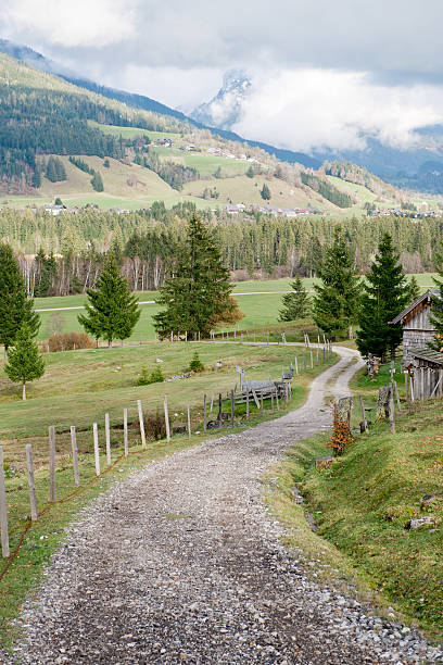 istock Path leading to a Mountain Village, Austrian Alps (XXXL) 183063462