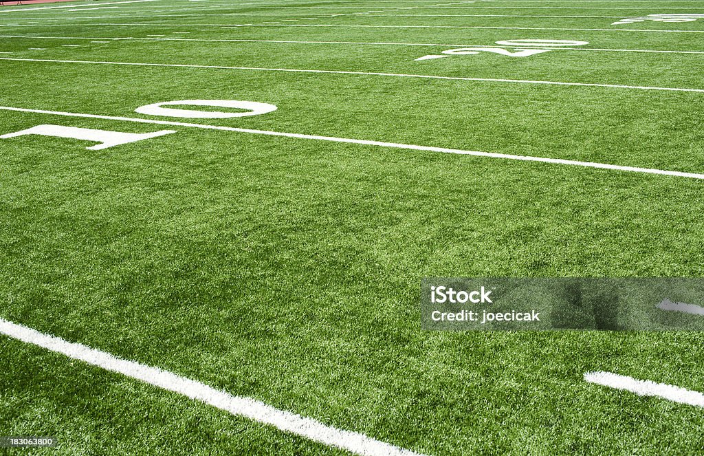 American Football Field Background Stock Photo - Download Image Now