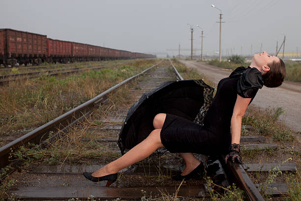 istock railway and nostalgic fashion under raining 183063880
