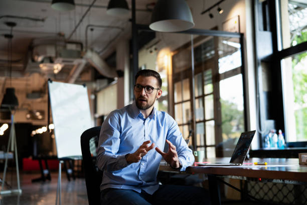 istock Businessman in office. 1830641100