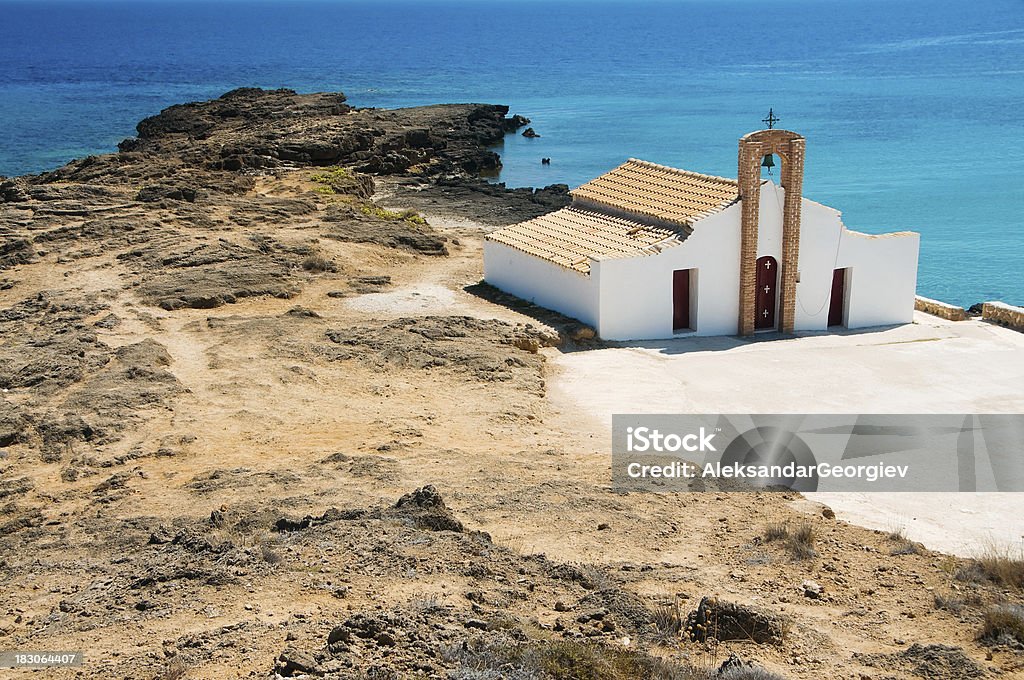 Fabulous Chapel by the Sea on a Greek Island "St. Nicholas church in Vasilikos, Zakynthos, Greece.See more images like this in:" Church Stock Photo