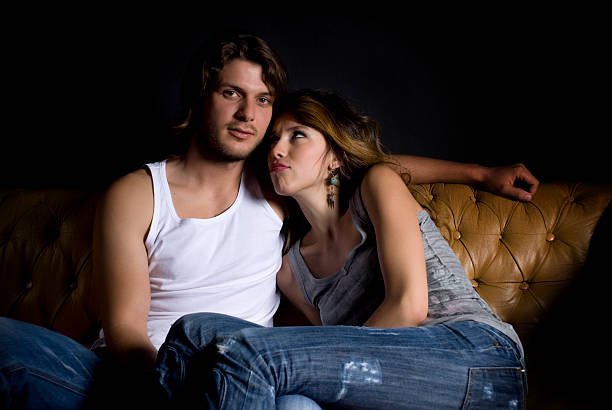 istock Sulky woman and careless man 183064710