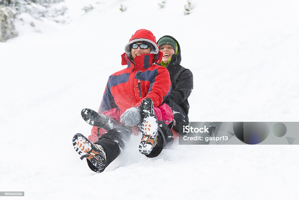 winter Schlittenfahrten - Lizenzfrei Paar - Partnerschaft Stock-Foto