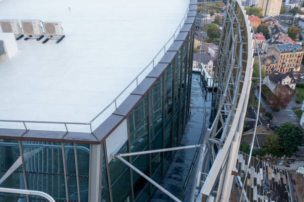 istock Drone photography of skyscraper rooftop 1830652990