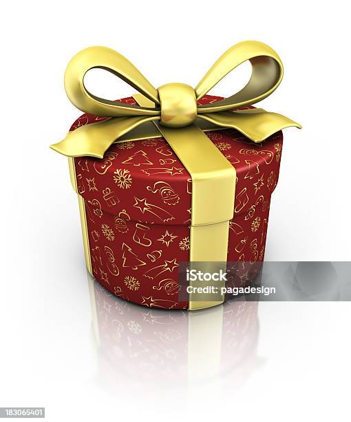 Caixa De Presente De Natal - Fotografias de stock e mais imagens de Azevinho - Azevinho, Caixa, Caixa de presentes