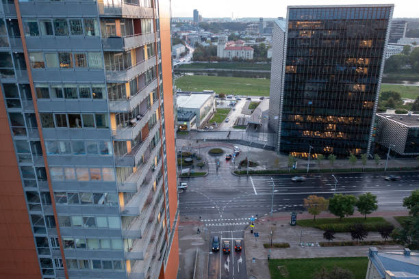istock Drone photography of skyscraper side view 1830656789