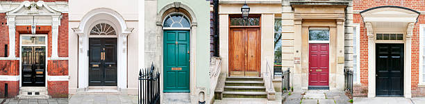 maestose porte regno unito - london england sash window house georgian style foto e immagini stock