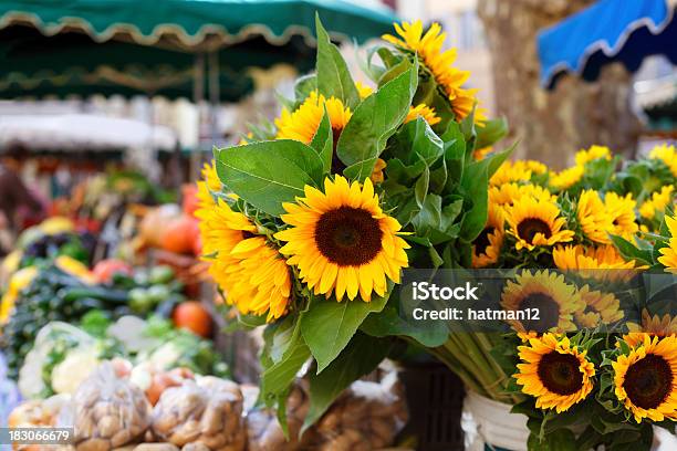 파머스 마켓 해바라기 엑상프로방스에 대한 스톡 사진 및 기타 이미지 - 엑상프로방스, 꽃 시장, 프랑스