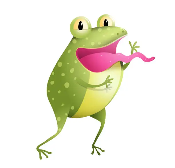 Vector illustration of Frog or Toad Greeting Character Cartoon for Kids