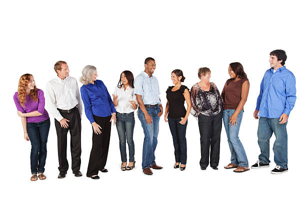 istock Diverse Happy People Talking With Each Other, Isolated on White 183066735